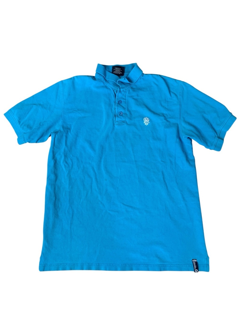 Vintage Southpole Polo Shirt Blue Short Sleeve Graphic Crest Size XL